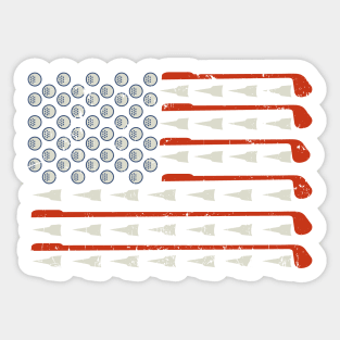 USA Golf Lover American Flag Golfing Fathers Day Sticker
